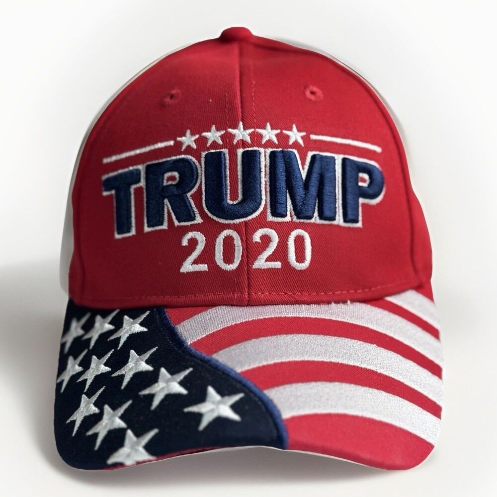 Trump 2020 Hat – Red with Patriotic American Flag Donald Trump MAGA Cap